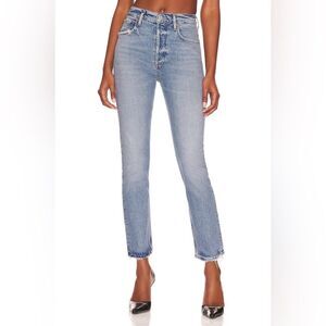 Agolde Riley High Rise Straight Crop Stretch Blue Size 30
